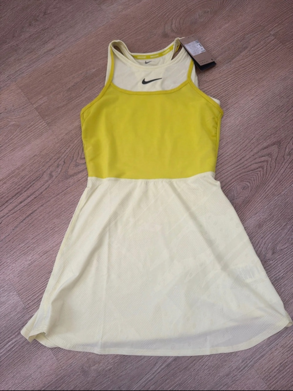 Nike Yellow and Light Yellow Tennis Dress